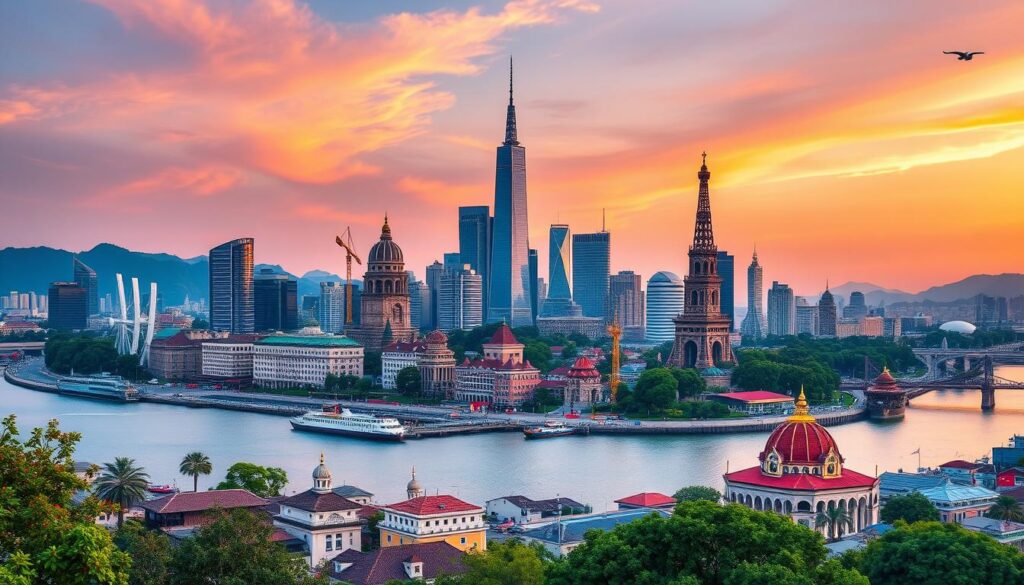 imagem de um destino de viagem internacional Imagem de um destino de viagem internacional