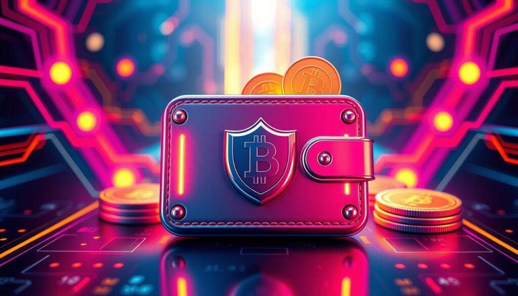 Imagem de uma carteira de criptomoedas segura