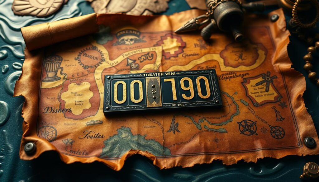 imagem do mapa do tesouro com um contador regressivo Imagem do Mapa do Tesouro com um contador regressivo